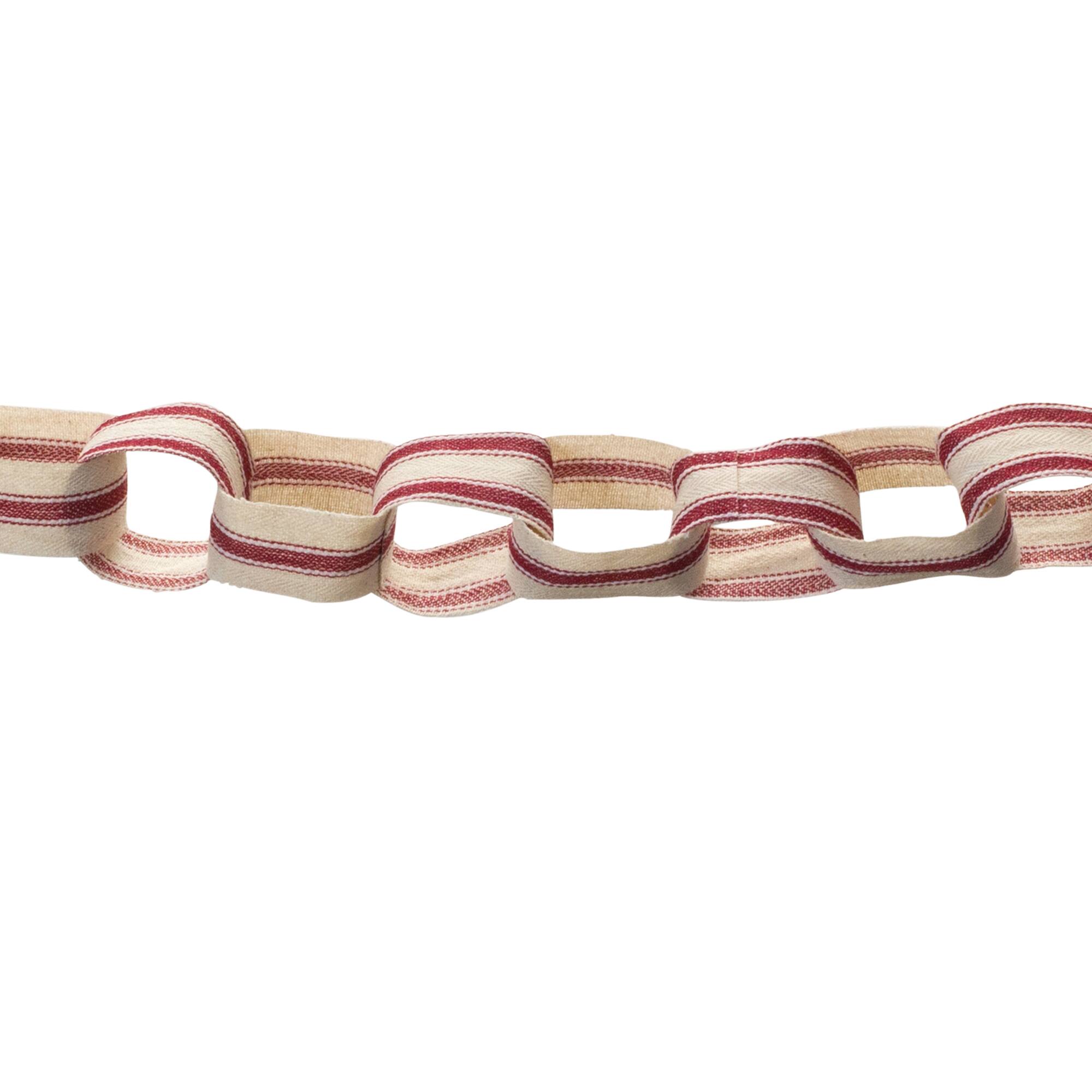 5ft. Red & Ivory Fabric Chain Garlands, 2ct.